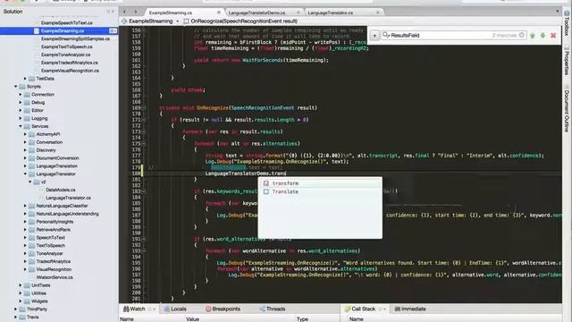 Watson Unity SDK Connecting the Speech to Text example to the Language Translator Demo смотреть онлайн