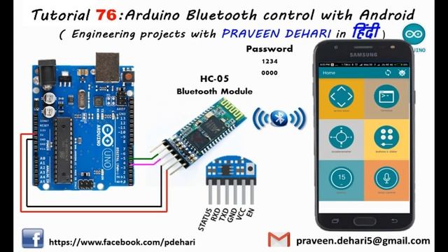 Arduino Bluetooth control with Android (Tutorial : 76 in हिंदी) смотреть онлайн
