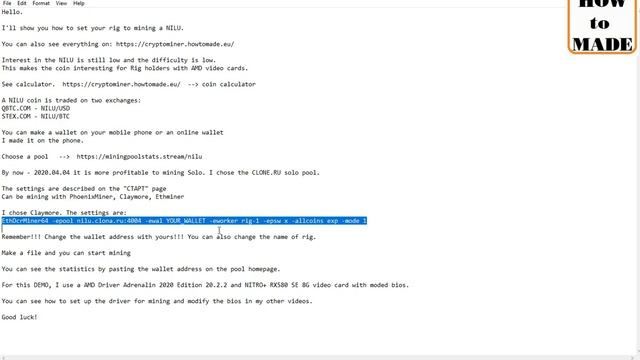 NILU coin. Mining with RX580 8G and AMD Adrenalin Driver 2020 20.2.2 смотреть онлайн