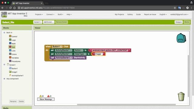 Select image with activity starter | App inventor 2 смотреть онлайн