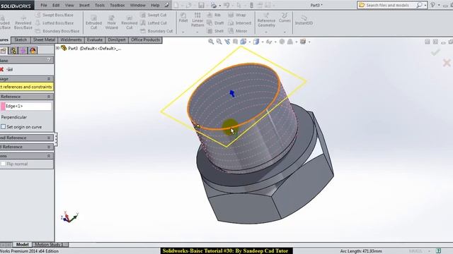 Solidworks Basic tutorial #30 1/2" FITTING MALE CONNECTOR IN SOLIDWORKS смотреть онлайн