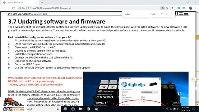 DIGICENTRAL DR5000 Updating software and firmware V1.5.4 смотреть онлайн