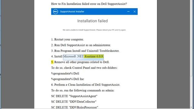 Fix Installation failed error on Dell SupportAssist смотреть онлайн