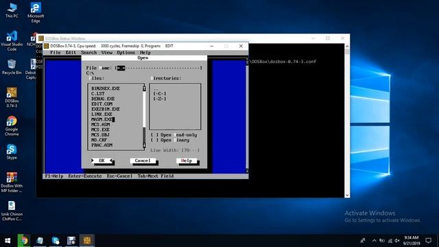 DosBox Assembly Language MP Folder masm command run file.exe Hello World #dosbox смотреть онлайн