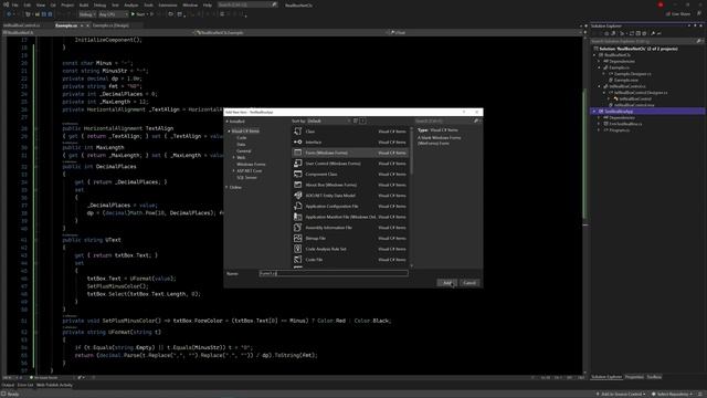 VS 2022 - User Controls c# WinForms. Exemplo completo de textbox modificada смотреть онлайн