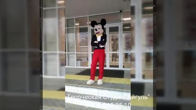 Ростовая кукла Микки Маус для организации выписки из роддома в Казани. 12.10.2018