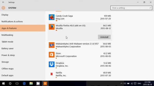 Windows 10 How to view apps and program size and uninstall them смотреть онлайн