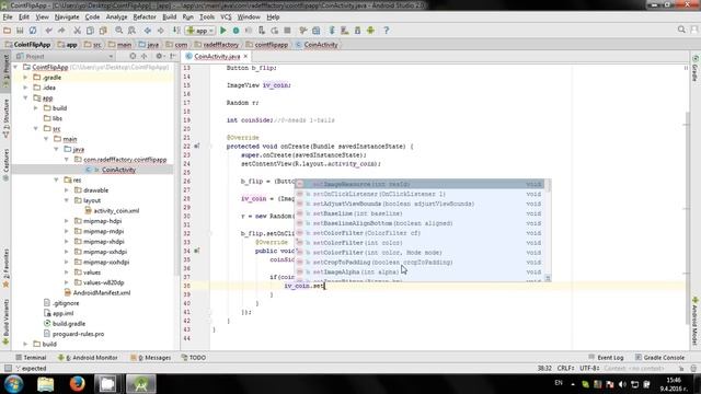 Develop simple CoinFlip app in Android Studio смотреть онлайн