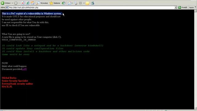 Attack on Windows Systems based on the ActiveX Vulnerability Hacking.avi смотреть онлайн