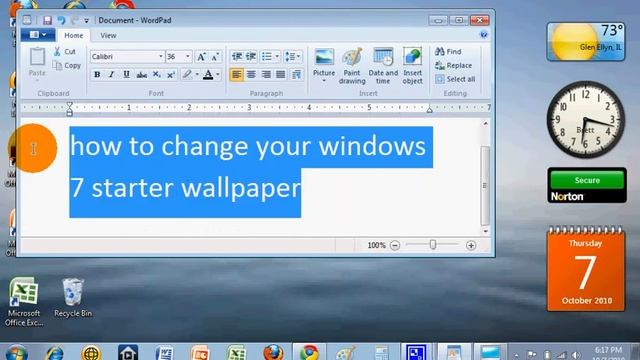 how to change windows 7 starter wallpaper смотреть онлайн