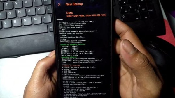 Backup data via orangefox recovery