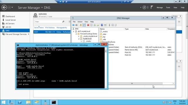 NsLookup on a Windows Server 2012r2 Domain Controller смотреть онлайн