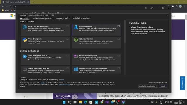 How to Download and Install Visual Studio 2022 on windows смотреть онлайн