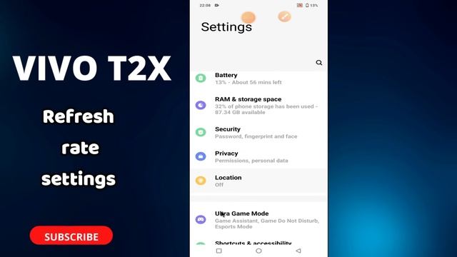 Refresh rate settings VIVO T2X || How to set refresh rate || Refresh rate working смотреть онлайн