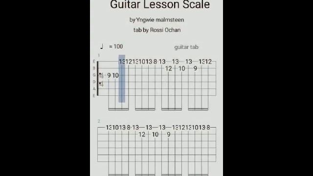 Tab Guitar Lesson Scale yngwie Malmsteen смотреть онлайн