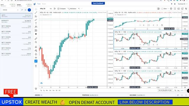 Upstox Chart Layout | Multiple Chart Setting In Upstox. | Upstox Trading. смотреть онлайн