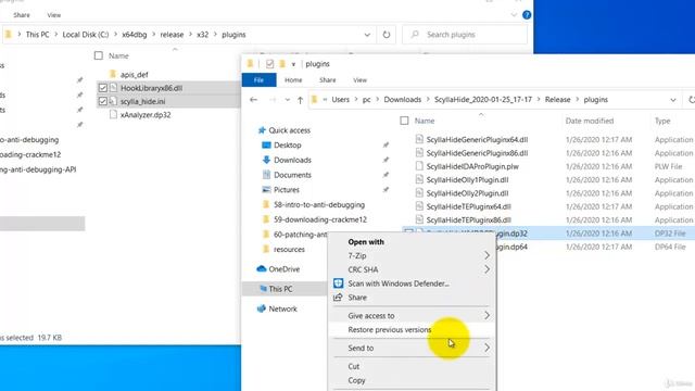 30.4 Installing the Scylla Hide plugin for anti-anti-debugging смотреть онлайн
