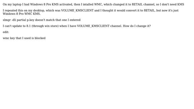 Switch from VOLUME_KMSCLIENT to RETAIL channel смотреть онлайн