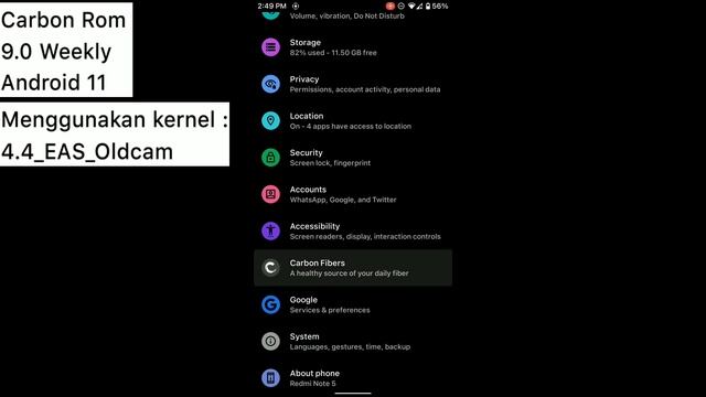 Review Carbon Rom 9.0 Official | Android 11 | Redmi Note 5 Pro смотреть онлайн