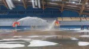 Роботизированные установки пожаротушения производства ООО «ПОЖТЕХСПАС». Демонстрация работы