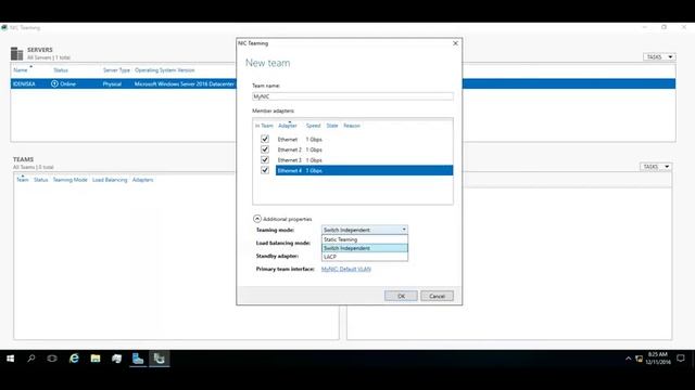 Настройка NIC Teaming в Windows Server 2016 смотреть онлайн