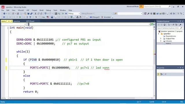 Door sensor led in C language in Atmega32 using ATMEL STUDIO 7 | Tutorial | Part 41 смотреть онлайн