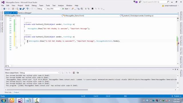 C# Tutorial-7 : Message Box смотреть онлайн