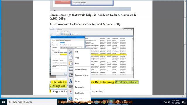 Fix Windows Defender Error Code 0x800106ba (2020 Edition) смотреть онлайн