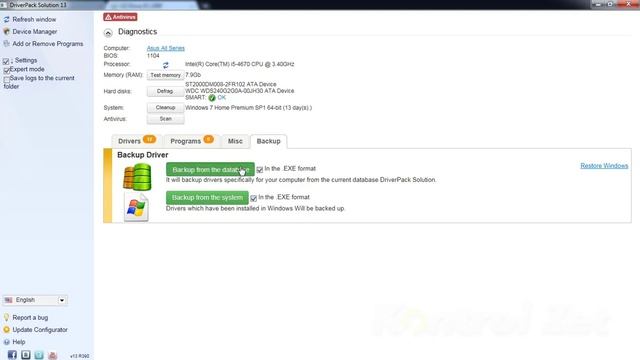 DriverPack Solution 13 R390 DVD Version User Interface