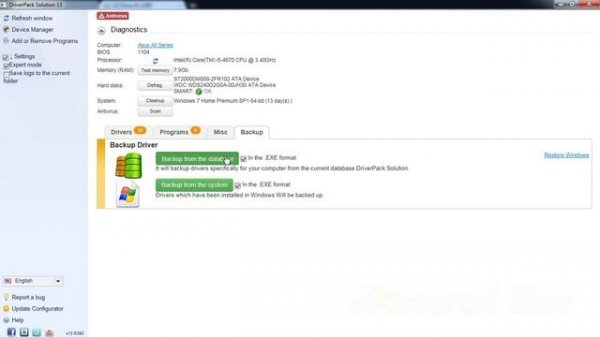 DriverPack Solution 13 R390 DVD Version User Interface