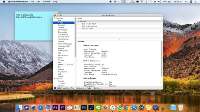 Asus X455L macOS High Sierra Hackintosh Full Work смотреть онлайн