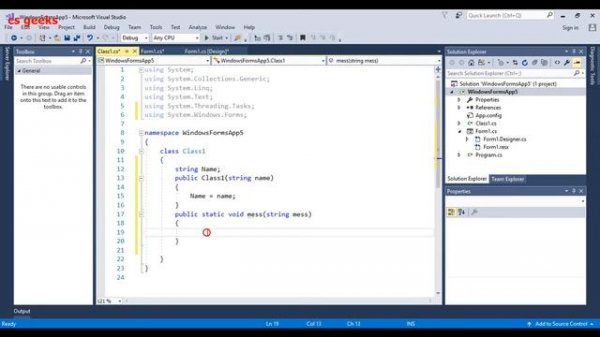 Visual Studio C# tutorial 19 Access Modifiers and Static