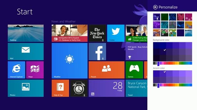 Windows 8.1 Customize the Start Screen Background with new Colors and Designs смотреть онлайн