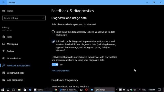 Windows 10 Creators update Privacy Settings Feedback and Diagnostics Telemetry смотреть онлайн