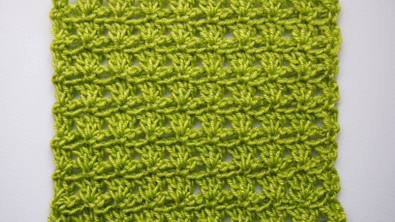 Простые узоры крючком для начинающих. Узор "Еловые лапки" The simplest crochet patterns Урок 46 смотреть онлайн