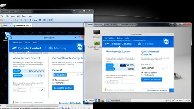 TeamViewer: Win8.1 / Mint16 Remote Desktop смотреть онлайн
