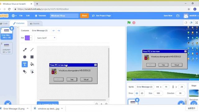 SCRATCH - Windows XP Blend W/ Windows 7 Easy Virus Prank