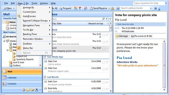 Outlook Preview Message смотреть онлайн