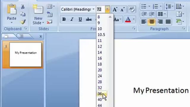 Change the Font Size in PowerPoint 2007 смотреть онлайн