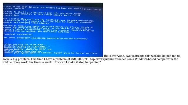 0x0000007F Stop error on a Windows-based computer , blue screen appears unexpectedly смотреть онлайн