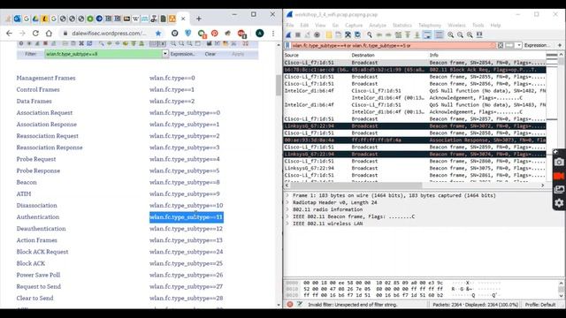 802.11 Wireshark Packet Capture смотреть онлайн