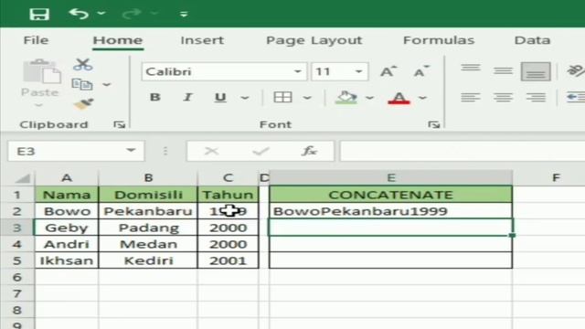 Cara Menggabungkan Beberapa Kolom Menjadi Teks di Excel | Rumus Concatenate смотреть онлайн