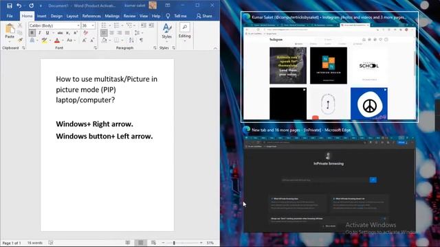 PIP Mode/Multitask Mode in Laptop/Computers. #Windows #PIP #Multitasking #Windows10 #Windows 8.1. смотреть онлайн