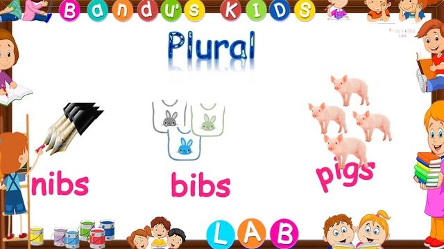 Nouns - Singular & Plural For Kids | English Grammar with Bandu's Kids LAB смотреть онлайн
