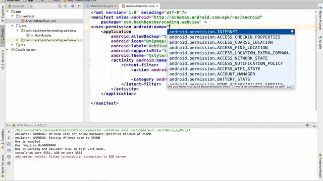 Android WebView смотреть онлайн