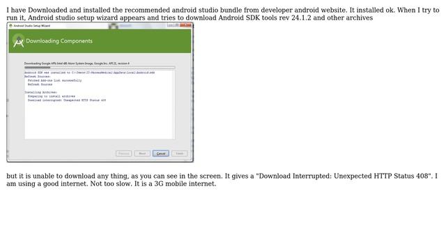 Android studio does not start; Tries to download Android SDK tools rev 24.1.2 and fails смотреть онлайн
