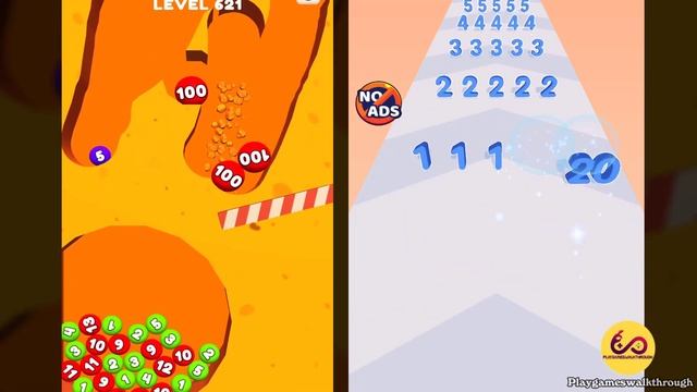 DIGS & BALLS - 2048 Sand Balls VS NUMBER RUN: MERGE MASTER Gameplay смотреть онлайн