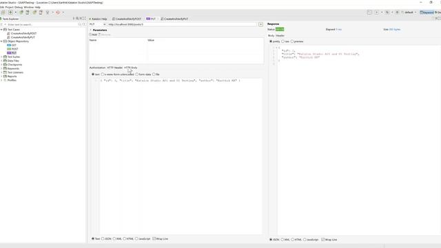 API Testing with Katalon Studio for PUT request and verify the response смотреть онлайн
