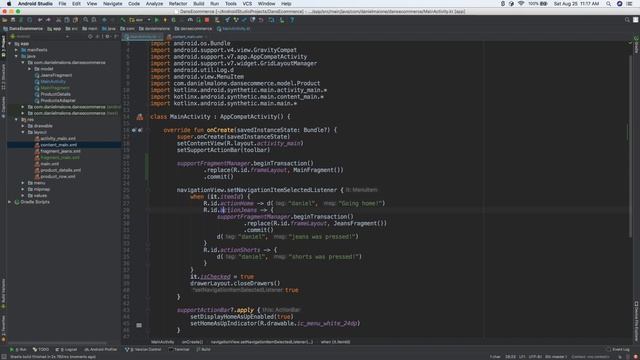 Changing Fragments from our DrawerLayout (Ecommerce #9) смотреть онлайн