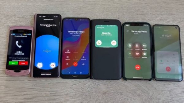 Big incoming Call on Phones Samsung S7edge & Fold3 / S10e & Honor 7A & IPhone X
